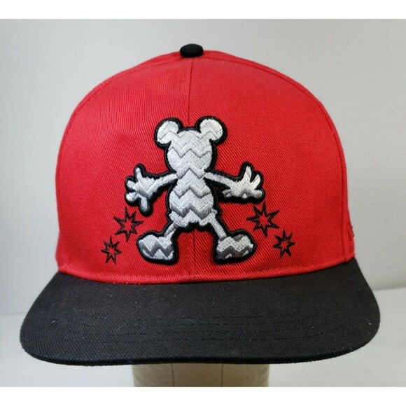 Disney Parks Baseball Cap Hat Mickey Mouse Red Black 1928 Snapback flat bill - Picture 1 of 6